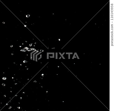 Shape form throw of Water splashes into drop water attack fluttering in air and stop motion freeze shot. Splash Water for explosion texture graphic resource elements, black background isolated Shape form throw of Water splashes into drop water attack fluttering in air and stop motion freeze shot. Splash Water for explosion texture graphic resource elements, black background isolated 110143938