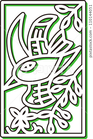 色影迷你花札卯月紫藤藤條木四月紫藤藤條木 110144051