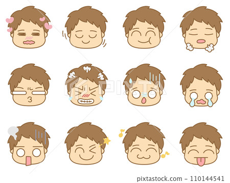 Emoticon icons with various expressions male 2 Emoticon icons with various expressions male 2 110144541