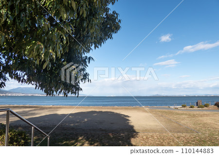 Winter scenery of Lake Biwa Winter scenery of Lake Biwa 110144883