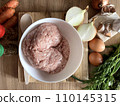 Ingredients for cooking minced meat 110145315