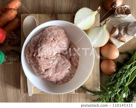 Ingredients for cooking minced meat Ingredients for cooking minced meat 110145315