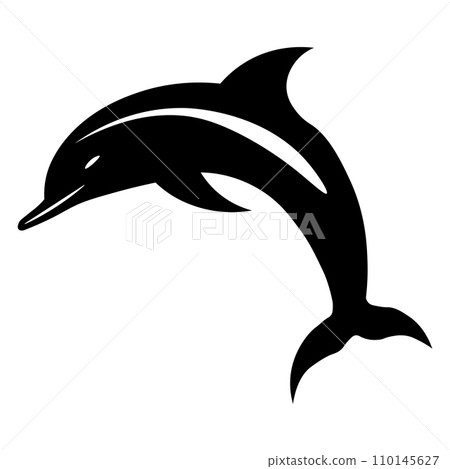 Dolphin black vector icon on white background Dolphin black vector icon on white background 110145627