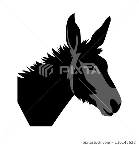 Donkey black vector icon on white background Donkey black vector icon on white background 110145628