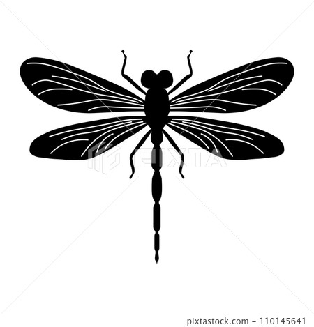Dragonfly black vector icon on white background Dragonfly black vector icon on white background 110145641