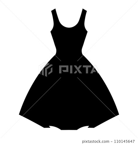 Dress black vector icon on white background 110145647