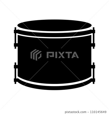 Drum black vector icon on white background 110145649