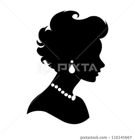 Lady black vector icon on white background Lady black vector icon on white background 110145667