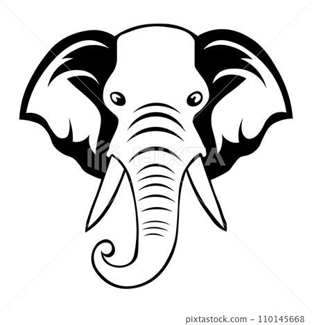 Elephant black vector icon on white background Elephant black vector icon on white background 110145668