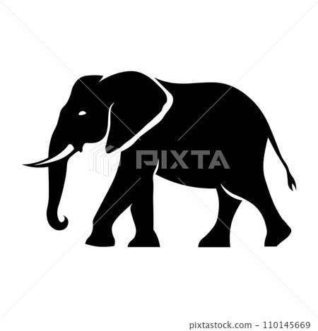 Elephant black vector icon on white background Elephant black vector icon on white background 110145669