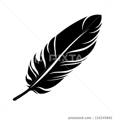 Feather black vector icon on white background Feather black vector icon on white background 110145692