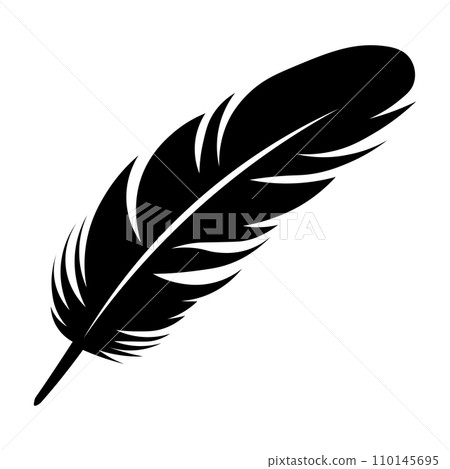 Feather black vector icon on white background 110145695