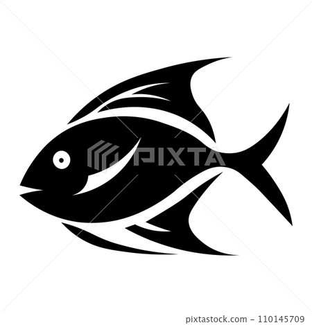 Fish black vector icon on white background Fish black vector icon on white background 110145709