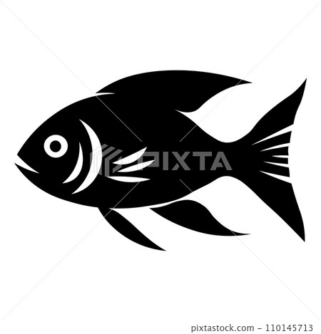 Fish black vector icon on white background 110145713