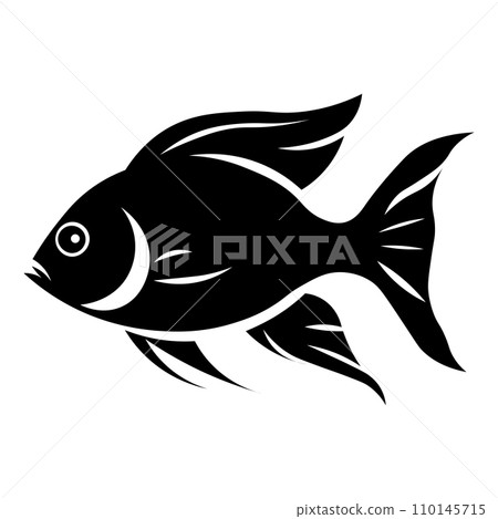 Fish black vector icon on white background 110145715