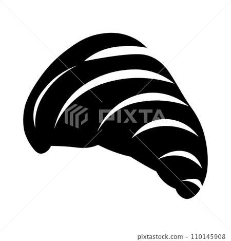 Croissant black vector icon on white background Croissant black vector icon on white background 110145908