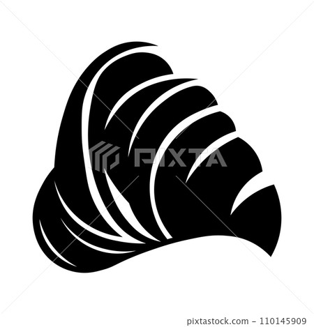 Croissant black vector icon on white background Croissant black vector icon on white background 110145909
