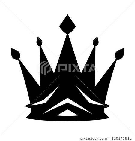 Crown black vector icon on white background 110145912
