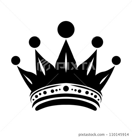 Crown black vector icon on white background Crown black vector icon on white background 110145914
