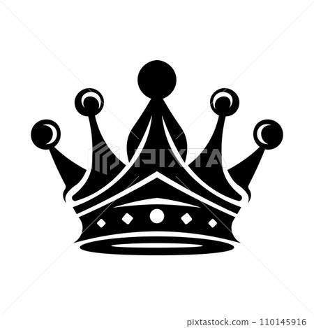 Crown black vector icon on white background 110145916