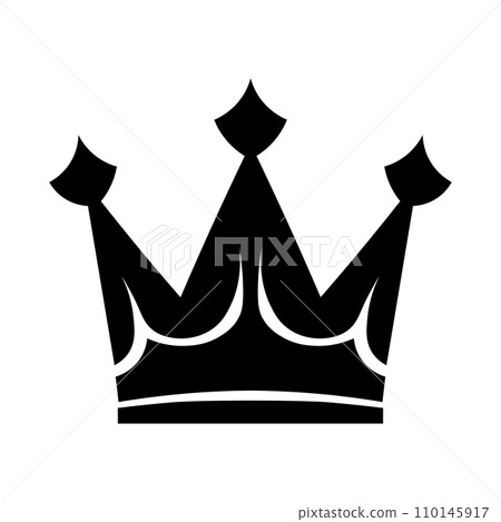 Crown black vector icon on white background 110145917