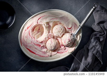 bowl of homemade ice cream 110145949