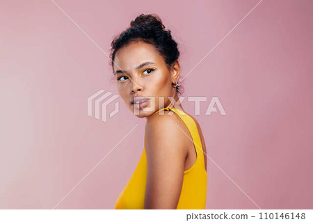 Woman african beauty colourful face make-up Woman african beauty colourful face make-up 110146148