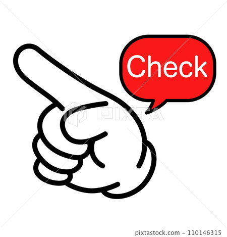 Pointing hand sign to the right check 110146315