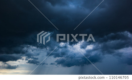 The dark sky with heavy clouds converging and a violent storm before the rain.Bad or moody weather sky and environment. carbon dioxide emissions, greenhouse effect, global warming, climate change. The dark sky with heavy clouds converging and a violent storm before the rain.Bad or moody weather sky and environment. carbon dioxide emissions, greenhouse effect, global warming, climate change. 110146705