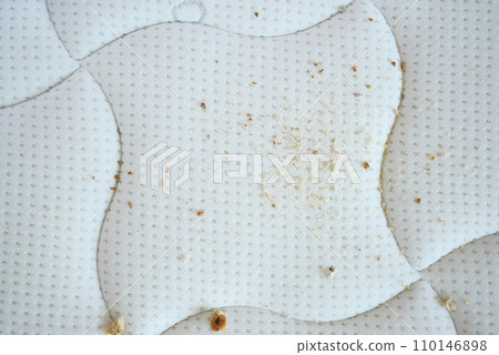 close up shot of dirty mattress close up shot of dirty mattress 110146898