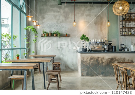 Stylish cafe interior "AI generated image" 110147428