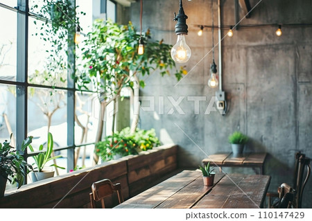 Cafe table interior "AI generated image" 110147429