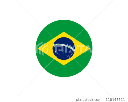 Brazil flag in circle shape transparent 110147511