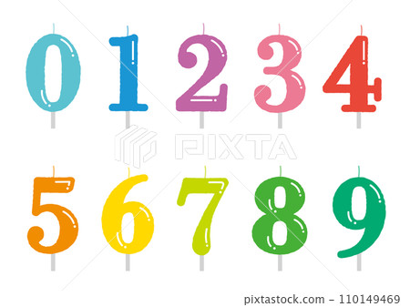 Set of number candle illustrations_no flame Set of number candle illustrations_no flame 110149469