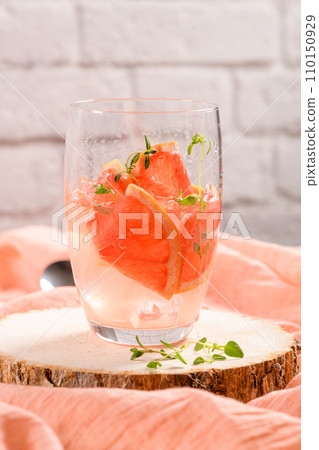 Grapefruit lemonade with thyme Grapefruit lemonade with thyme 110150929
