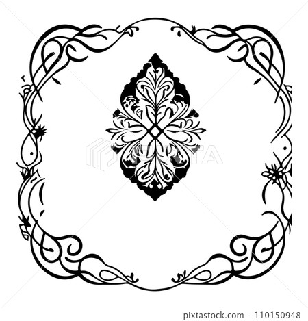 wedding invite batik ornaments design hand draw element illustration black 110150948