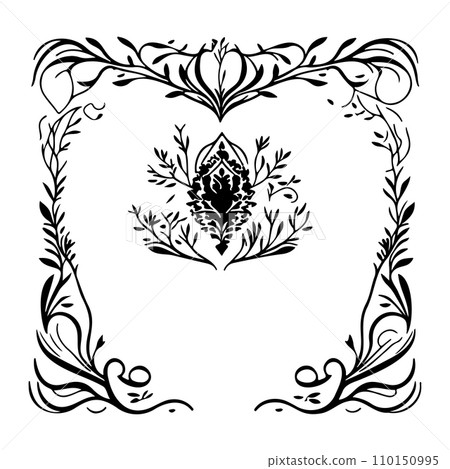 wedding invite batik ornaments design hand draw element illustration black 110150995