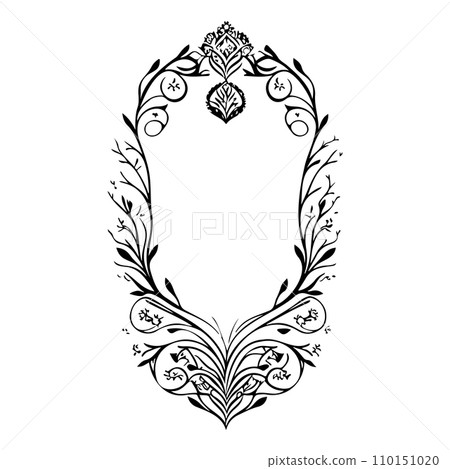 wedding invite batik ornaments design hand draw element illustration black 110151020