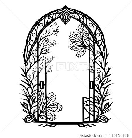 wedding gate with ornament batik flower illustration sketch hand draw wedding gate with ornament batik flower illustration sketch hand draw 110151126