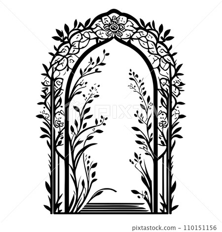wedding gate with ornament batik flower illustration sketch hand draw wedding gate with ornament batik flower illustration sketch hand draw 110151156