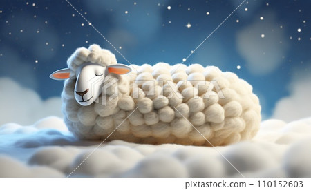 Sheep sleeping peacefully (AI generated illustration) Sheep sleeping peacefully (AI generated illustration) 110152603