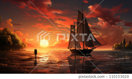 燃燒的天空和帆船 燃燒的天空和帆船 110153020