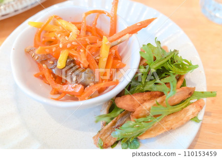 Carrot namul and fried burdock salad 110153459