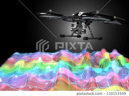 Drone analysis survey data collection image (3DCG) Drone analysis survey data collection image (3DCG) 110153509