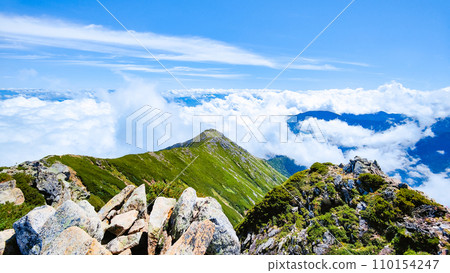 Climbing Mt. Jonendake in summer (view towards Mt. Jonendake from the summit of Mt. Jonendake) Climbing Mt. Jonendake in summer (view towards Mt. Jonendake from the summit of Mt. Jonendake) 110154247
