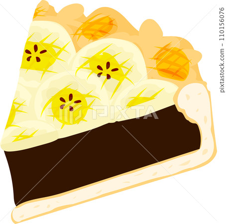 Cute and delicious banana pie icon 110156076