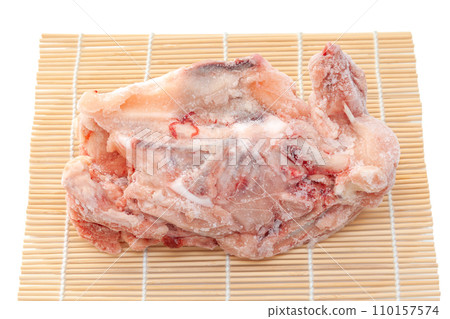 Frozen domestically produced chicken bones (white background) Frozen domestically produced chicken bones (white background) 110157574