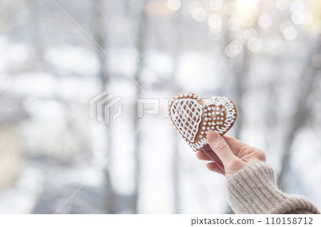Concept of a sweet loving heart in the new year. 110158712