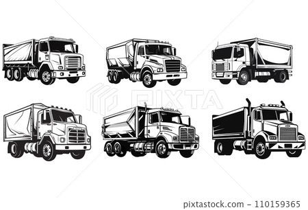 Silhouette sanitation track vector, sanitation track icon vector 110159365