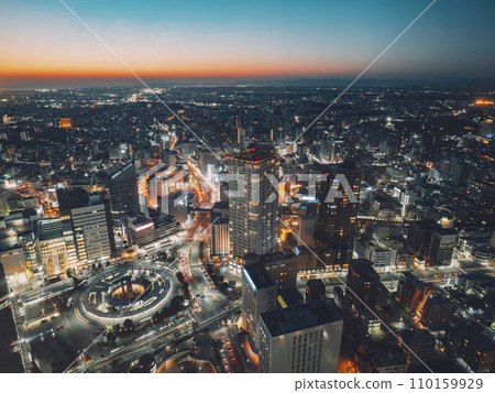 Night view from Hamamatsu Act Tower in Hamamatsu City, Shizuoka Prefecture Night view from Hamamatsu Act Tower in Hamamatsu City, Shizuoka Prefecture 110159929
